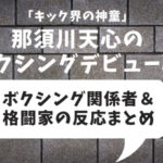 【那須川天心のボクシングデビュー戦】ボクサーや格闘家の評価・反応まとめ