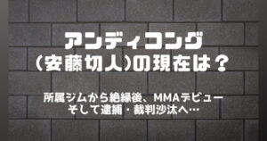アンディコング(安藤切人)の現在は？所属ジムから破門・絶縁後、MMAデビュー＆逮捕・裁判沙汰へ