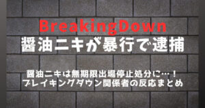 【ブレイキングダウン】醤油ニキ(家村涼介)が暴力事件で逮捕│BreakingDown選手の反応まとめ