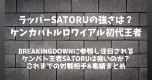 ラッパーSATORU(サトル)の強さは？ブレイキングダウンで話題の喧嘩バトルロワイヤル王者