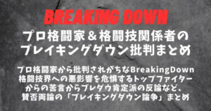 堀口恭司/鈴木千裕/魔裟斗…プロ格闘家のブレイキングダウン批判まとめ│朝倉未来「注目度では負けを認めてるようなもの」
